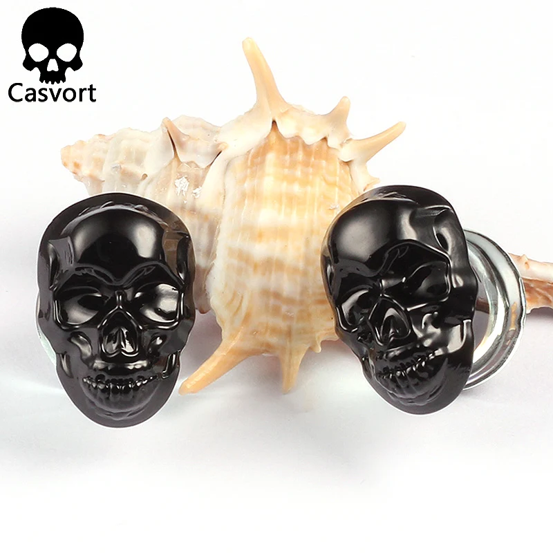 Casvort 2 шт. стеклянные украшения для пирсинга уха серьги расширители для пирсинга пробки стричеры диаметры для ушей подарок для женщин и мужчин