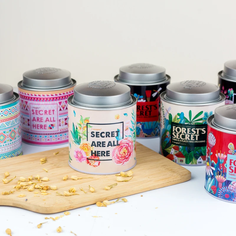 Герметичные бытовые металлические большие чайные банки с двойной крышкой