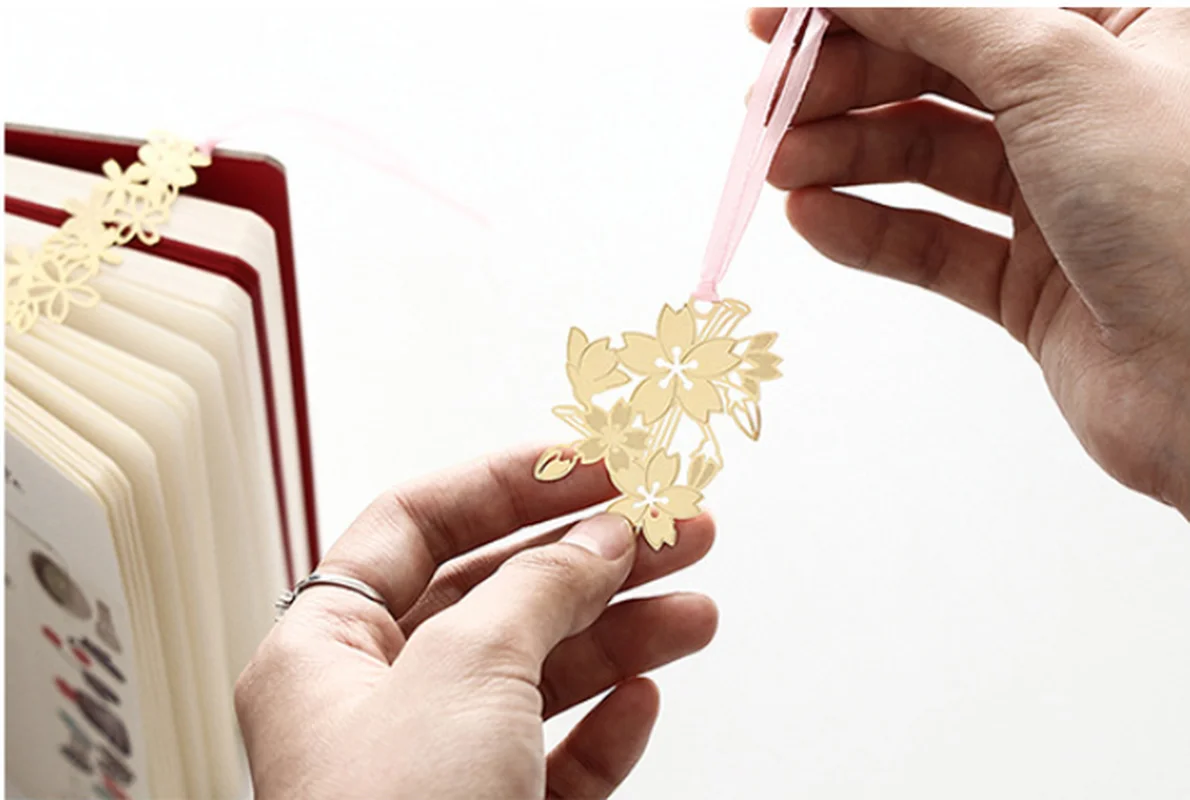 Золотые металлические закладки для книг винтажные цветы зажим страниц