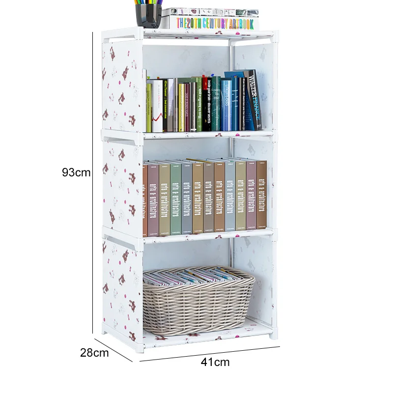 Fashion Simple Non-woven Bookshelves Two-layer Dormitory Bedroom Storage Shelves Bookcase Children's Assembly Bookcase