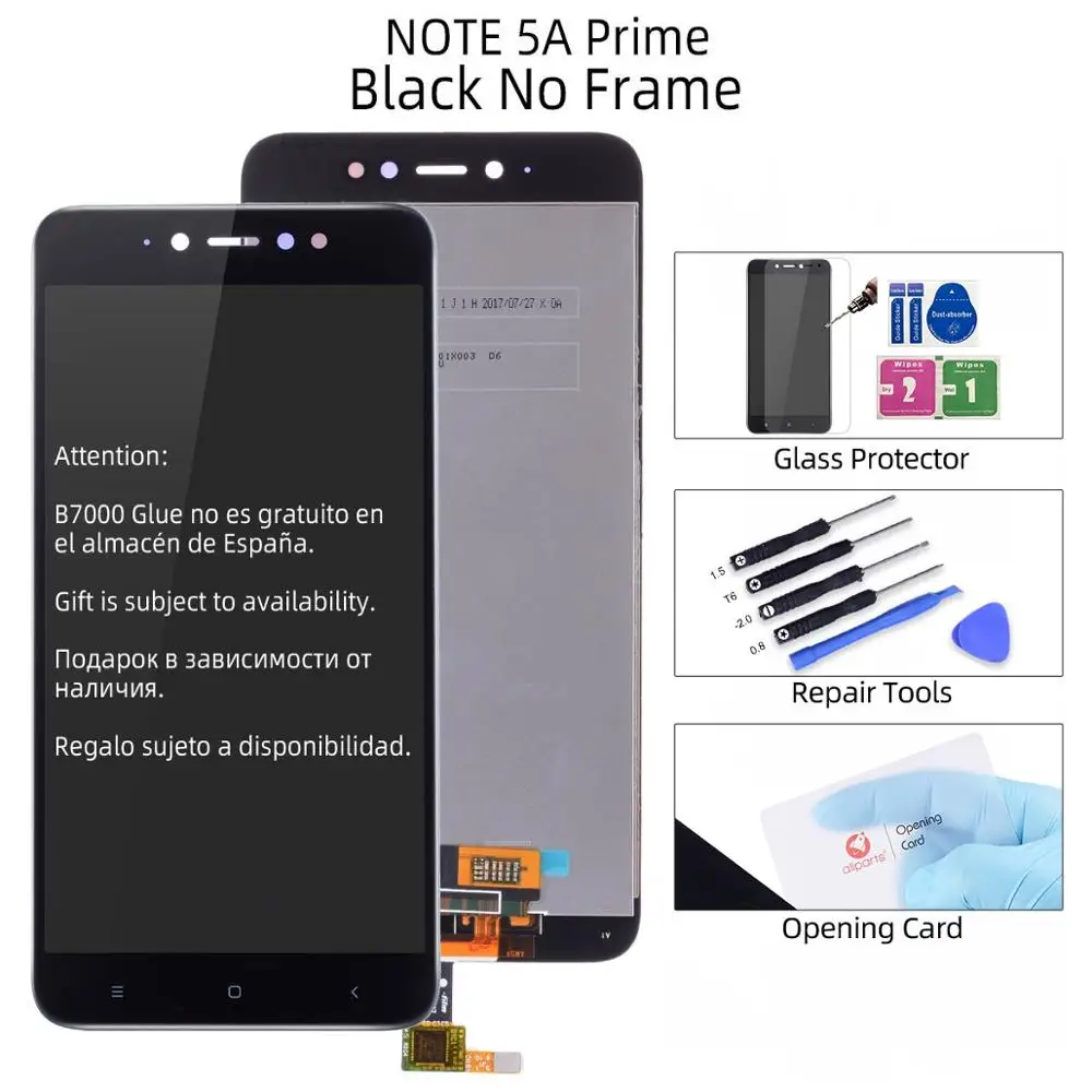 Дисплей для XIAOMI Redmi Note 5A 5A Prime Y1 / Y1 Lite LCD в сборе с тачскрином на рамке черный белый - Цвет: 5A Prime Black
