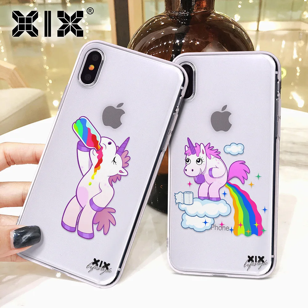 Чехол для iPhone X с радужным единорогом 11 12 Pro | Мобильные телефоны и аксессуары