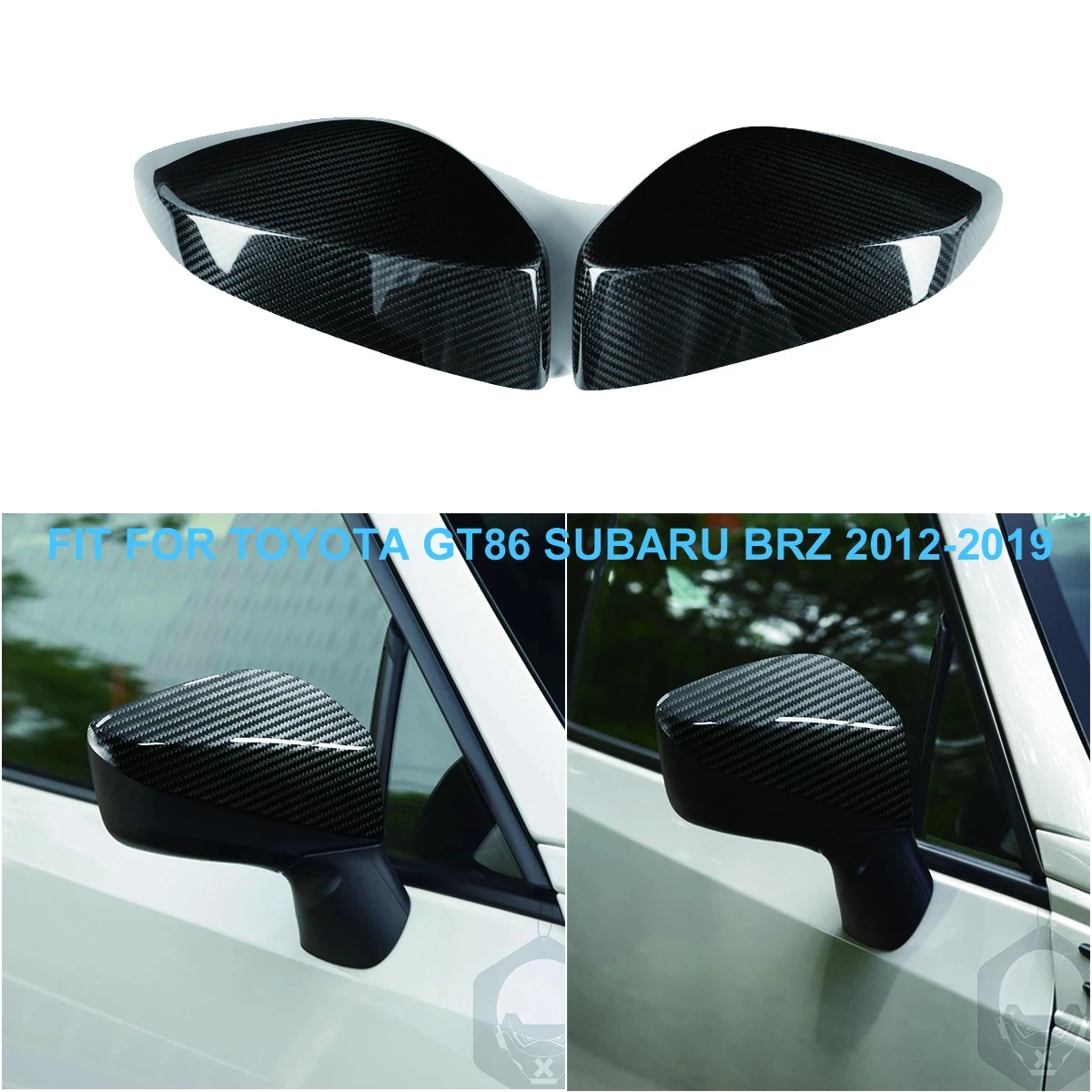 

LHD RHD Car Real Dry Carbon Fiber Rearview Mirror Cover Cap Shell Sticker Trim For Toyota GT86 Subaru BRZ 2012-2019 Exterior