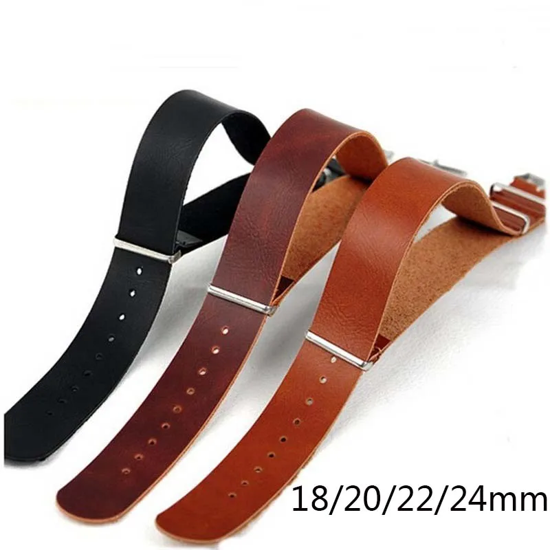 

High Quality Leather ZULU Strap Strap NATO Imitation Leather Strap 18mm 20mm 22mm 24mm Watch Adjustment Replacement Accessories