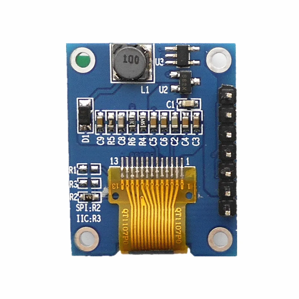 Модуль SPI / I2C 0 96 дюйма белый OLED-дисплей 7-контактный 64*128 OLED-экран SH1107 с платой QT1107P01A