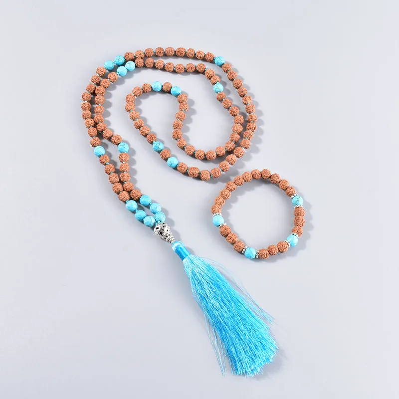 Оптовая продажа ожерелье Japamala 108 Mala Beads ручной работы с узлом и кисточкой турецкое