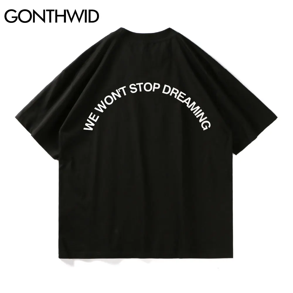 Футболка GONTHWID уличная в стиле хип-хоп хлопковая рубашка с плакатом огня и