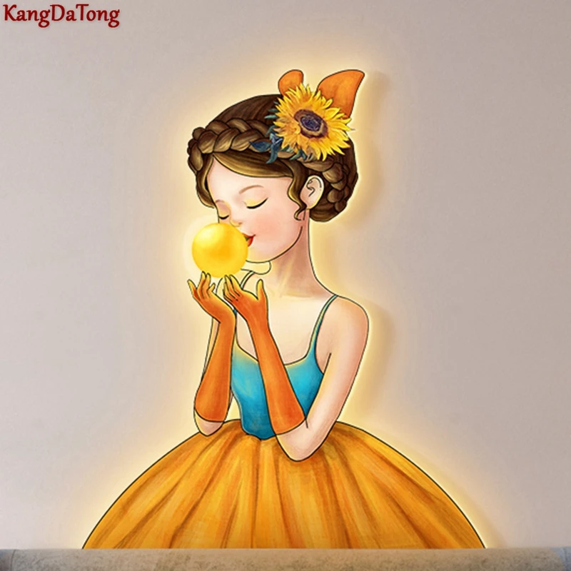 

Cute Cartoon Task Led Wall Lamp Luminous Hanging Picture Modern Living Room Bedroom Children'S Room Study Decorative Lamp