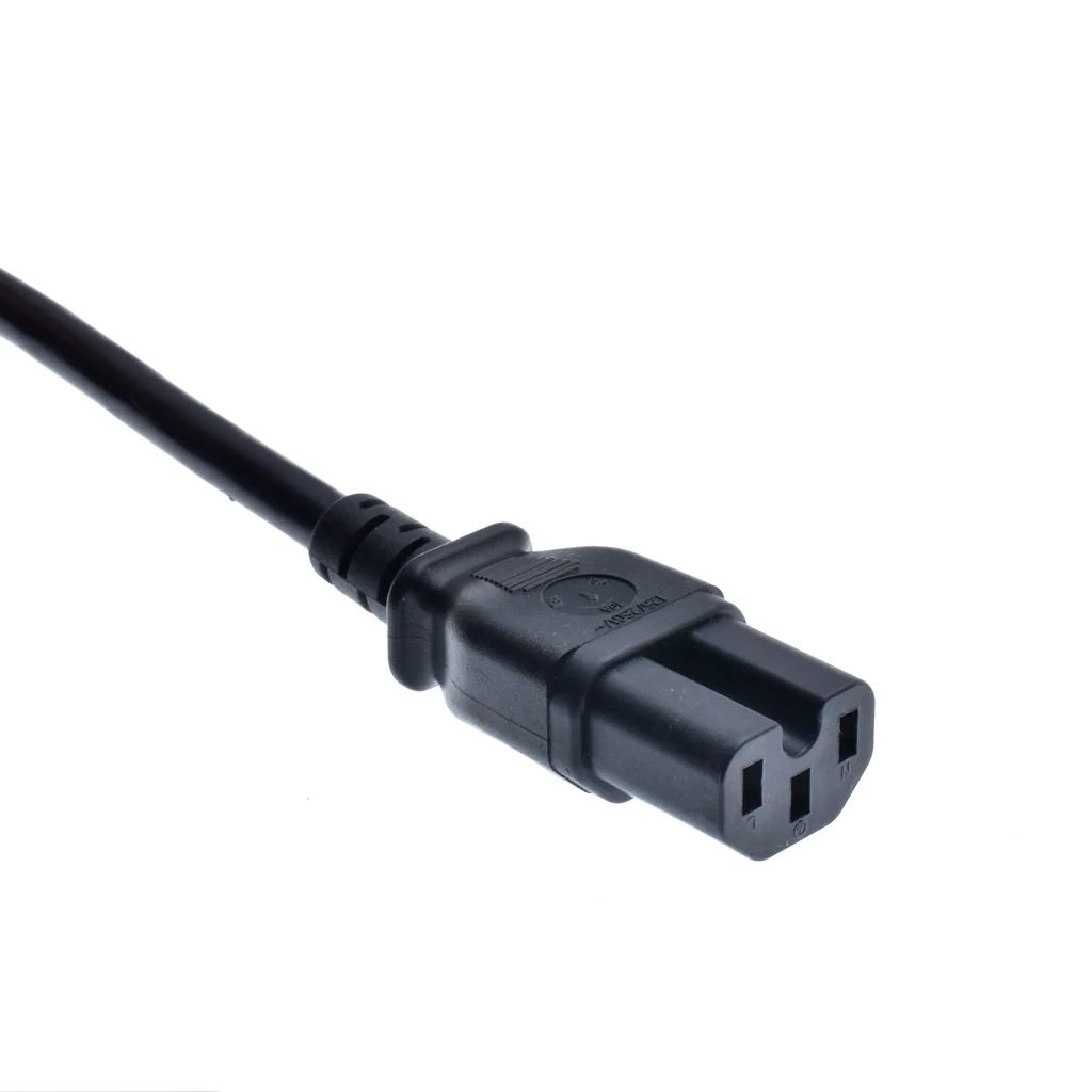 Сетевой шнур с тремя зубцами и 3 футов от NEMA 5-15P до IEC320 C15 18AWG 10 А 125 В черный |