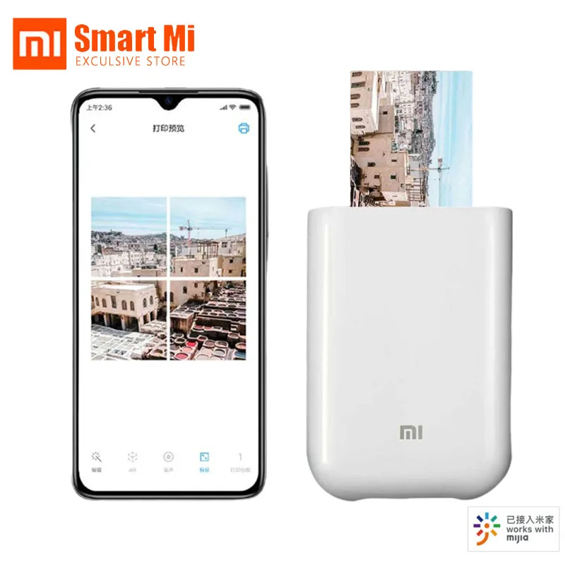Карманный фотопринтер Xiaomi Mi портативный телефон сканирование AR видео