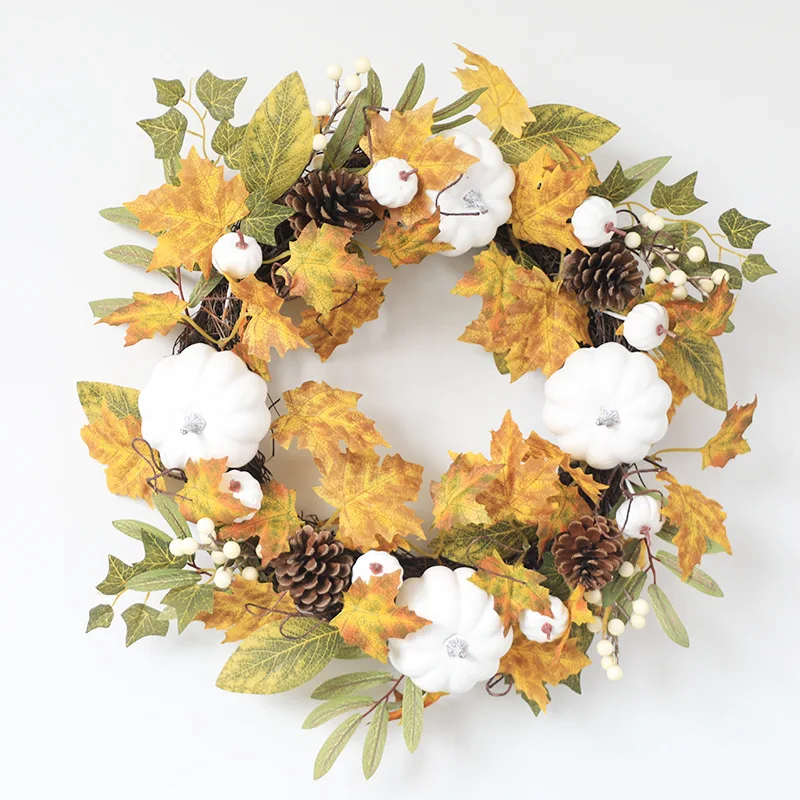 

Artificial Plant Flower Fake Maple Leaf Vine Wreath Pumpkin Decor Home Decoration Wedding Mariage Thanksgiving Day Hotel Decor