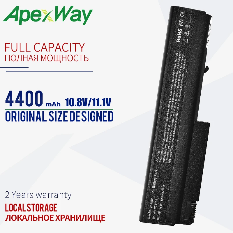 Аккумулятор ApexWay для ноутбука HP 11 1 В 6 ячеек NX5100 NX6100 NC6400 серии NX6110 NX6115 NX6120 360483-003 |