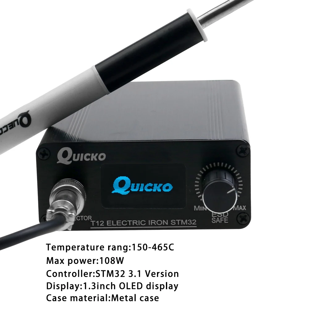 Паяльная станция QUICKO T12 паяльная STM32 с OLED-дисплеем пластиковой ручкой сварочные