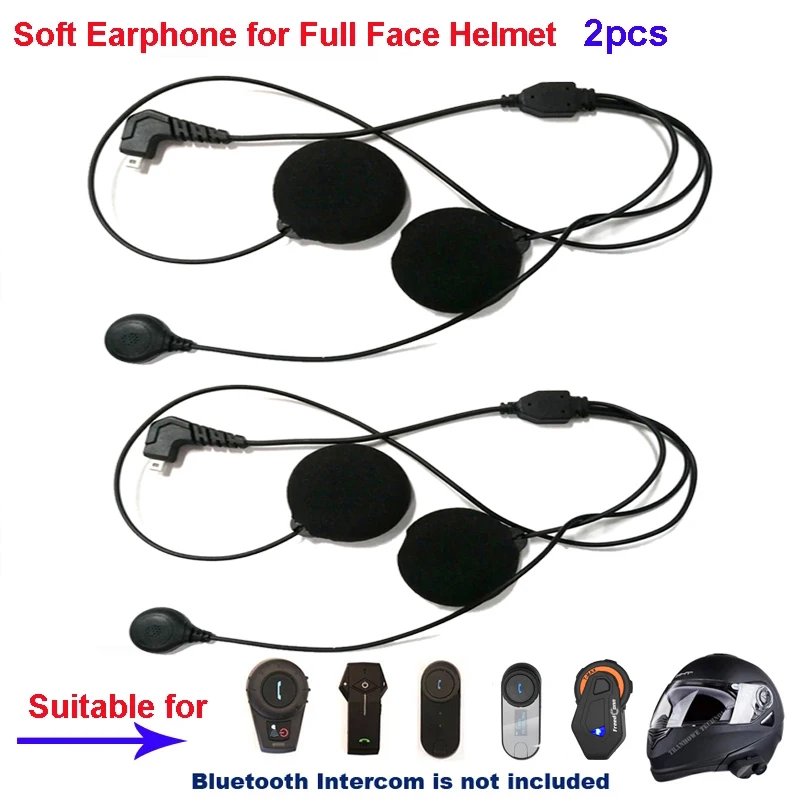 

2pcs Motorcycle Intercom Accessories Soft Earphone Earpiece Mic for FDC-01VB T-COMVB TCOM-SC/02 COLO TMAX T-REX Full Face Helmet