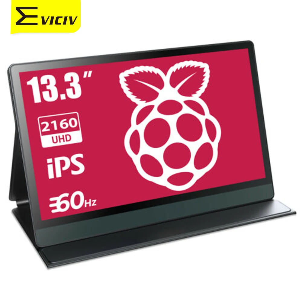 

EVICIV 13.3" 4K Portable Monitor 3840*2160 Display LCD Screen Ultra HD Mini HDMI USB C IPS Panel For Raspberry Pi 2 3 4 4b Rpi