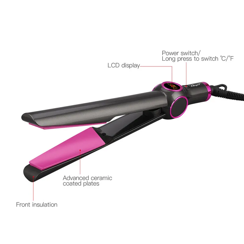 

2 In 1 Ceramic Hair Straightener Curler Lcd Display Curling Wand Iron Straightening Roller Wave Hair Curls Styler Salon Tool