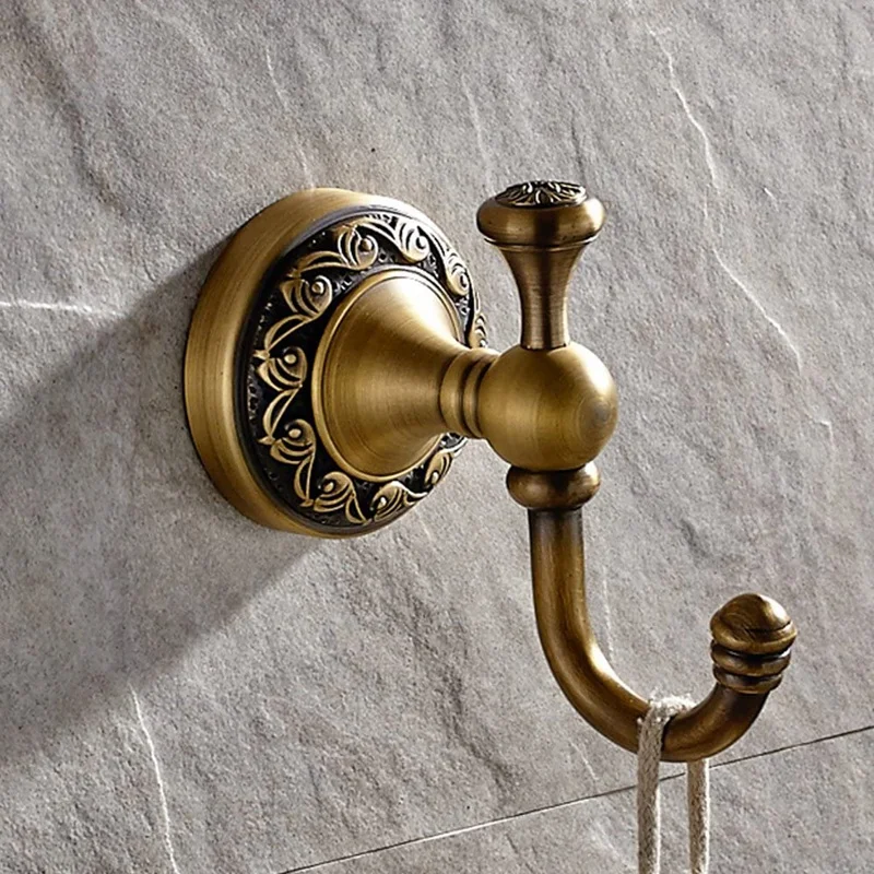Hot Antique Brass Finish Bathroom Towel Hanger Wall Mounted Clothes Hook Robe Hooks | Обустройство дома