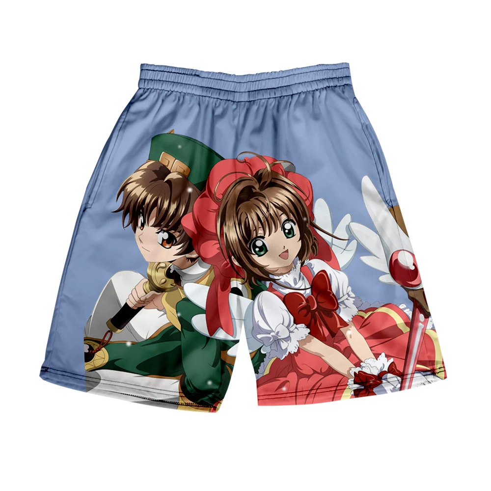 

Cardcaptor Sakura 3D принт летние каникулы для мужчин и женщин с эластичной резинкой на талии Япония шорты в уличном стиле для повседневной носки, Ст...