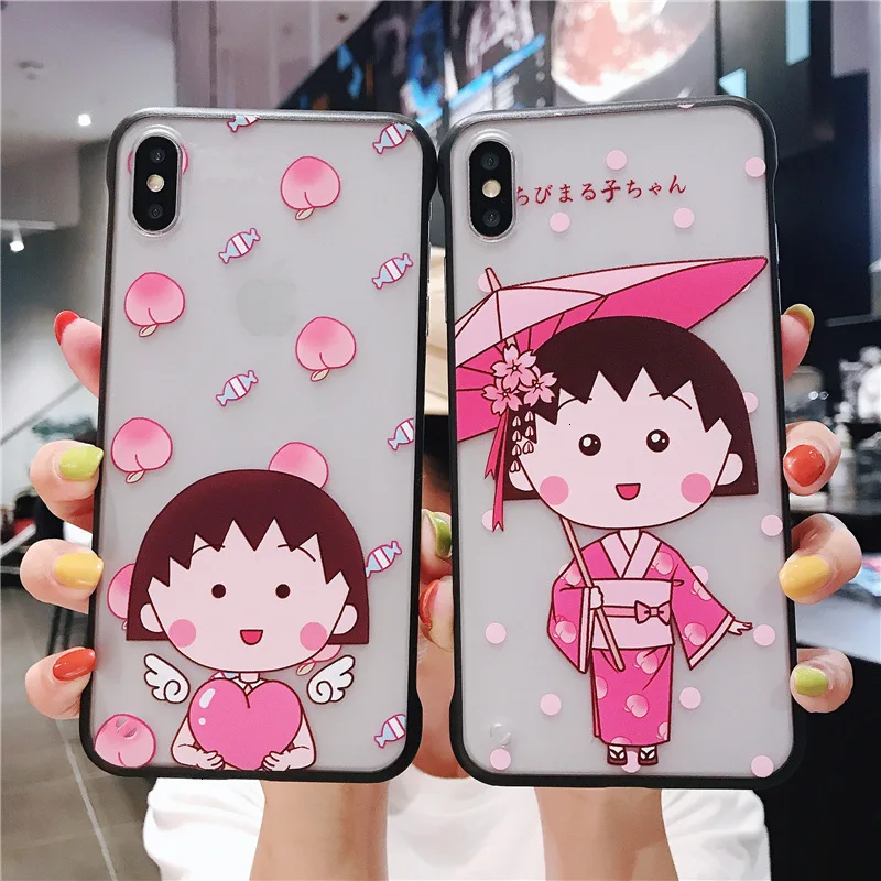 Borderless Cartoon Phone Case for iPhone X XS XR XSMax 8 7 6 6S PluS Transparent Acrylic Drop Protection Back Cover |