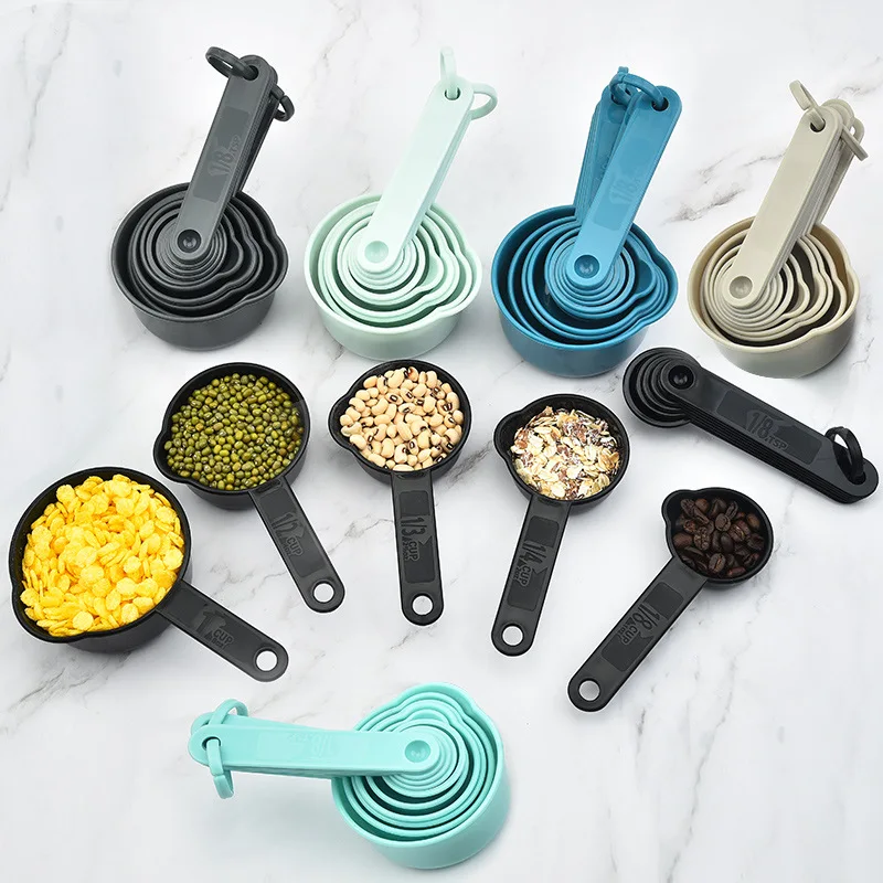 

Measuring Cup Spoon Plastic PP Kitchen Baking Tool Set Scale Device Gadget Accessories Dining 5/6 Pieces Food Weight Bakery Cups