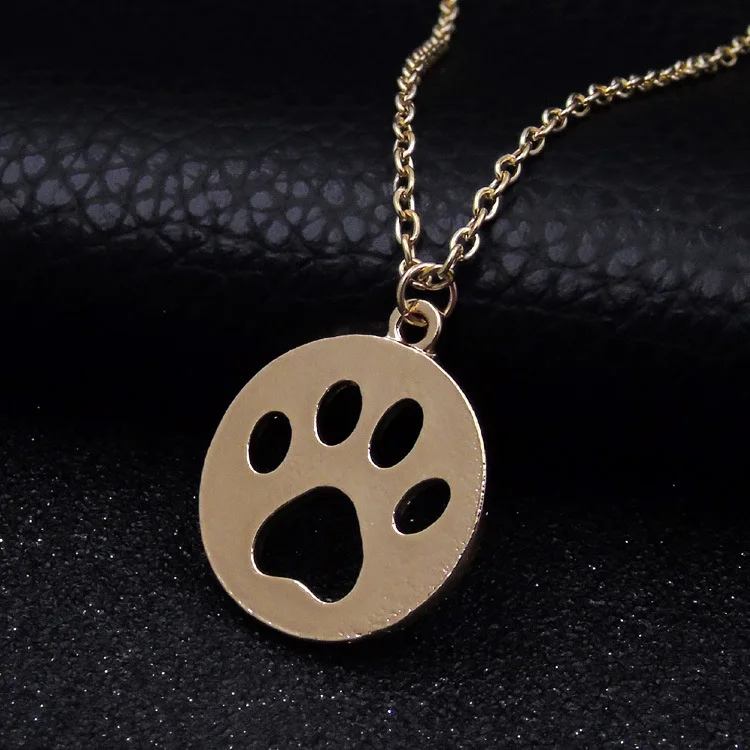 

Креативное милое ожерелье CSHOU150 для домашних питомцев, Женская металлическая цепочка в виде лапы собаки в стиле панк, женский подарок на ден...