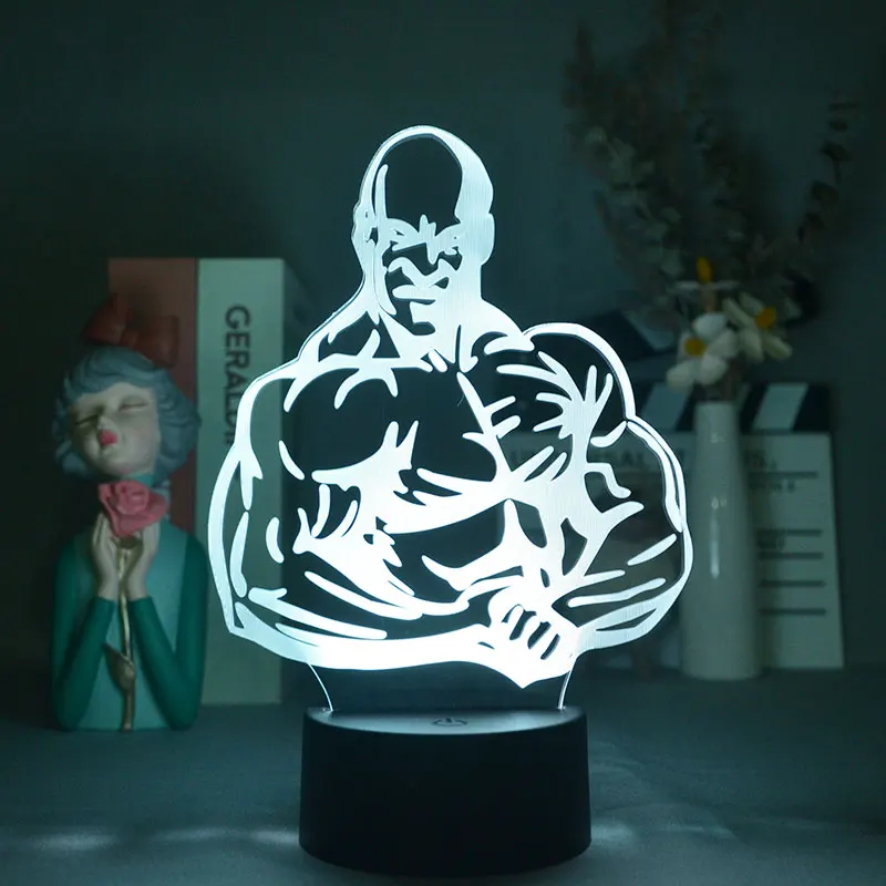 

Smart Phone Control Bodybuilder Fitness Hercules 3D Smart Phone Control Night Light Plug In Chandelier Pendant Lampe Desk Decor