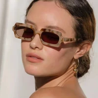 vintage rectangle sunglasses women 2021 luxury brand design personality irregular sun glasses men minority small frame eyewearuv