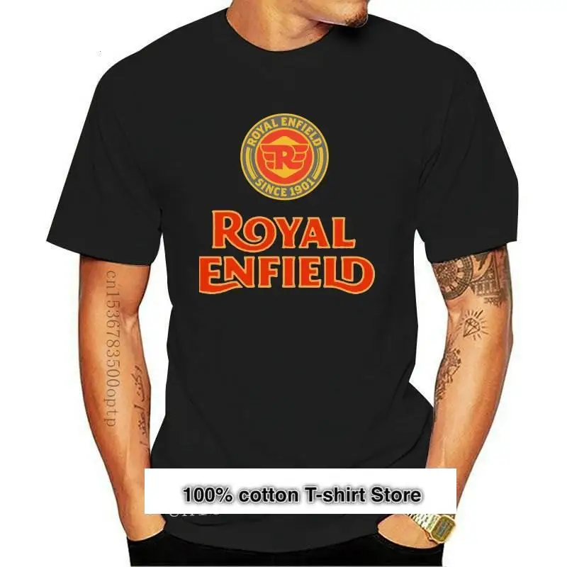 

Camiseta clásica con Logo real Enfield para hombre y mujer, ropa divertida, novedad