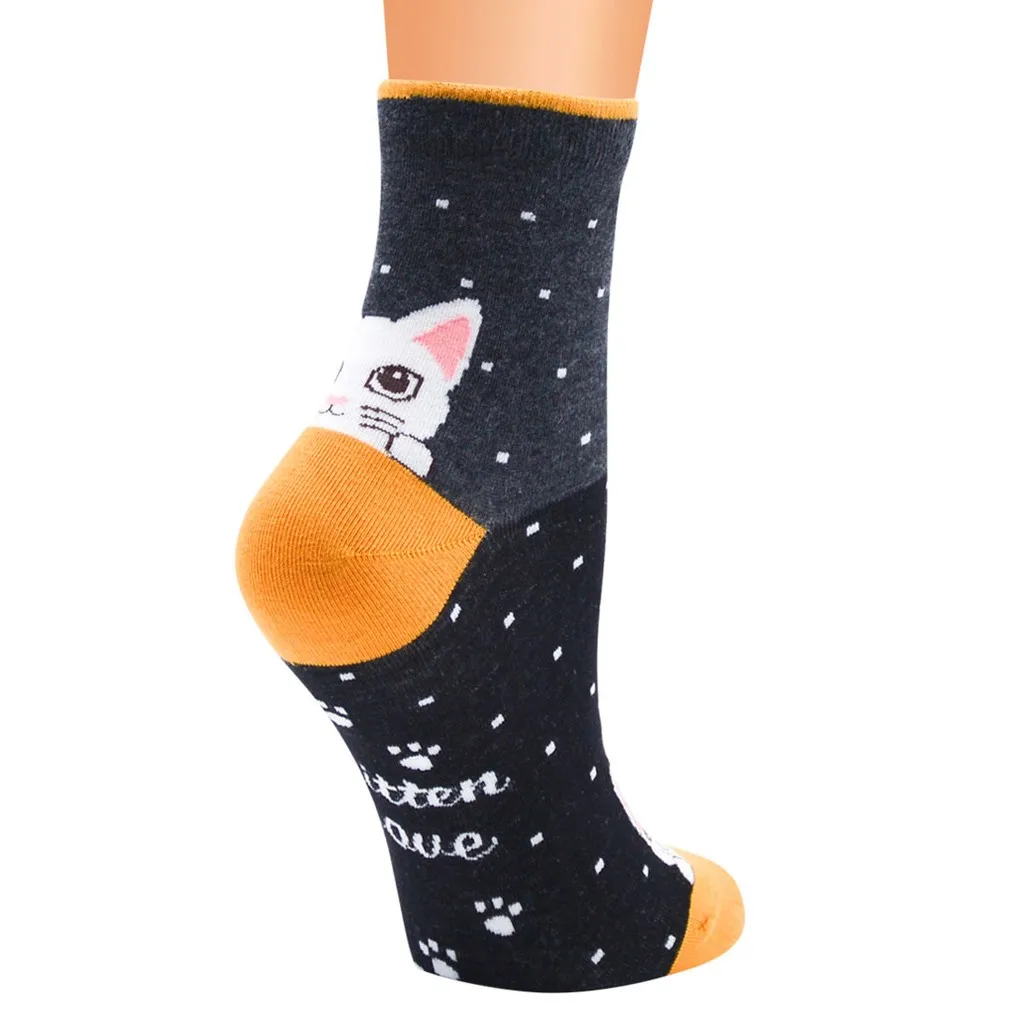 

New Arrival Lady Fashion Women Girls Stripe Cat Cotton Middle Tube Socks Stockings High-quality Socks Calcetines