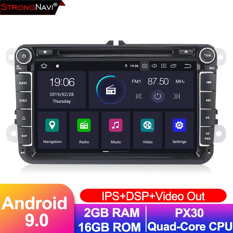 8 дюймов Android 9 0 4 + 64G ips Автомобильный мультимедийный плеер для VW Magtan Volkswagen SKODA GOLF 5 6