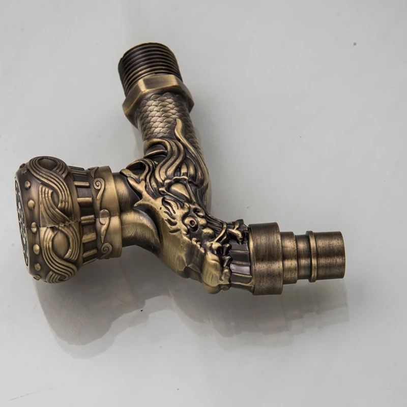 

Wall Mounted Zinc Alloy Outdoor Water Faucet Practical Decorative Antique Bronze Bibcock Tap Garden Home Use Single Hole