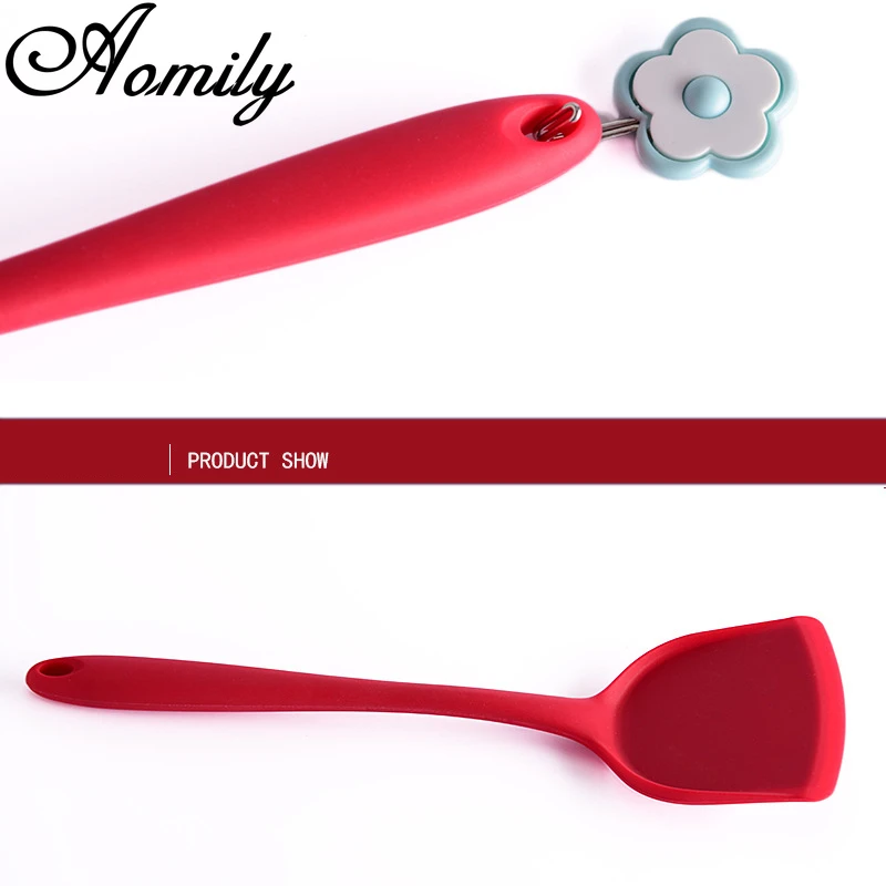 Amoliy Thickened Large Silicone Spatula Cooking Spoon Heat-Resistant Flexible Nonstick Baking | Дом и сад