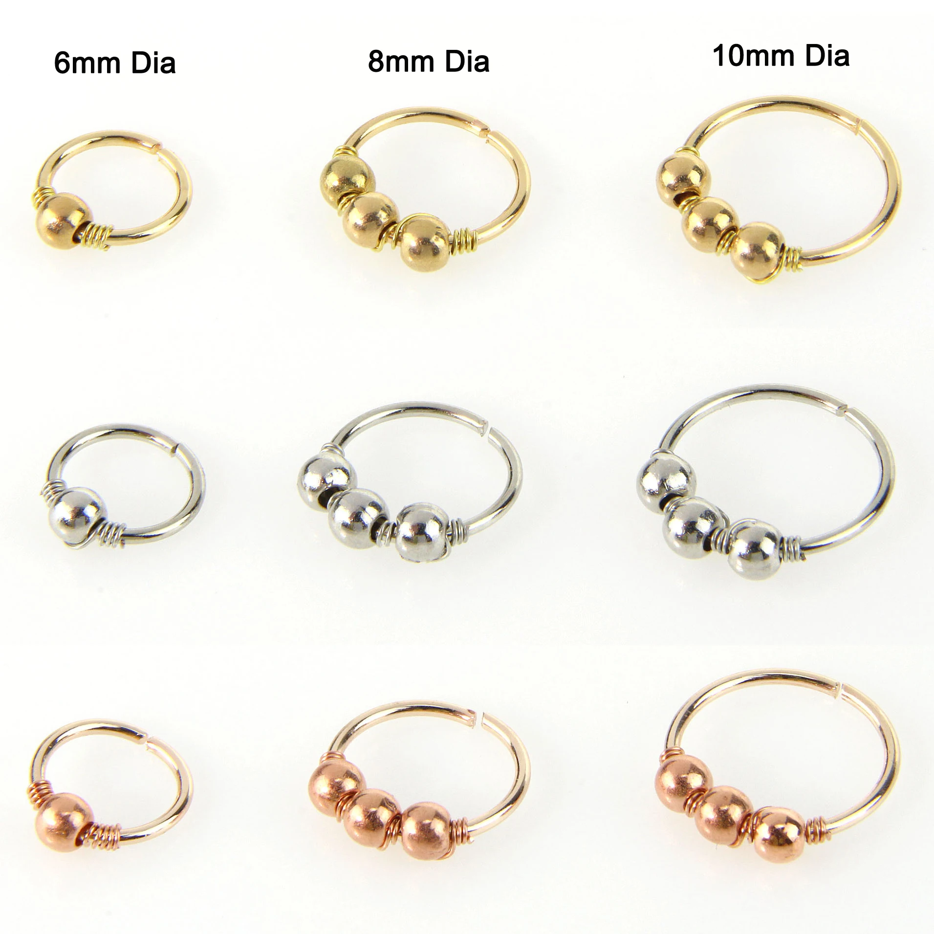 Металлические бусины кольцо для носа гвоздирование пирсинг ювелирные изделия