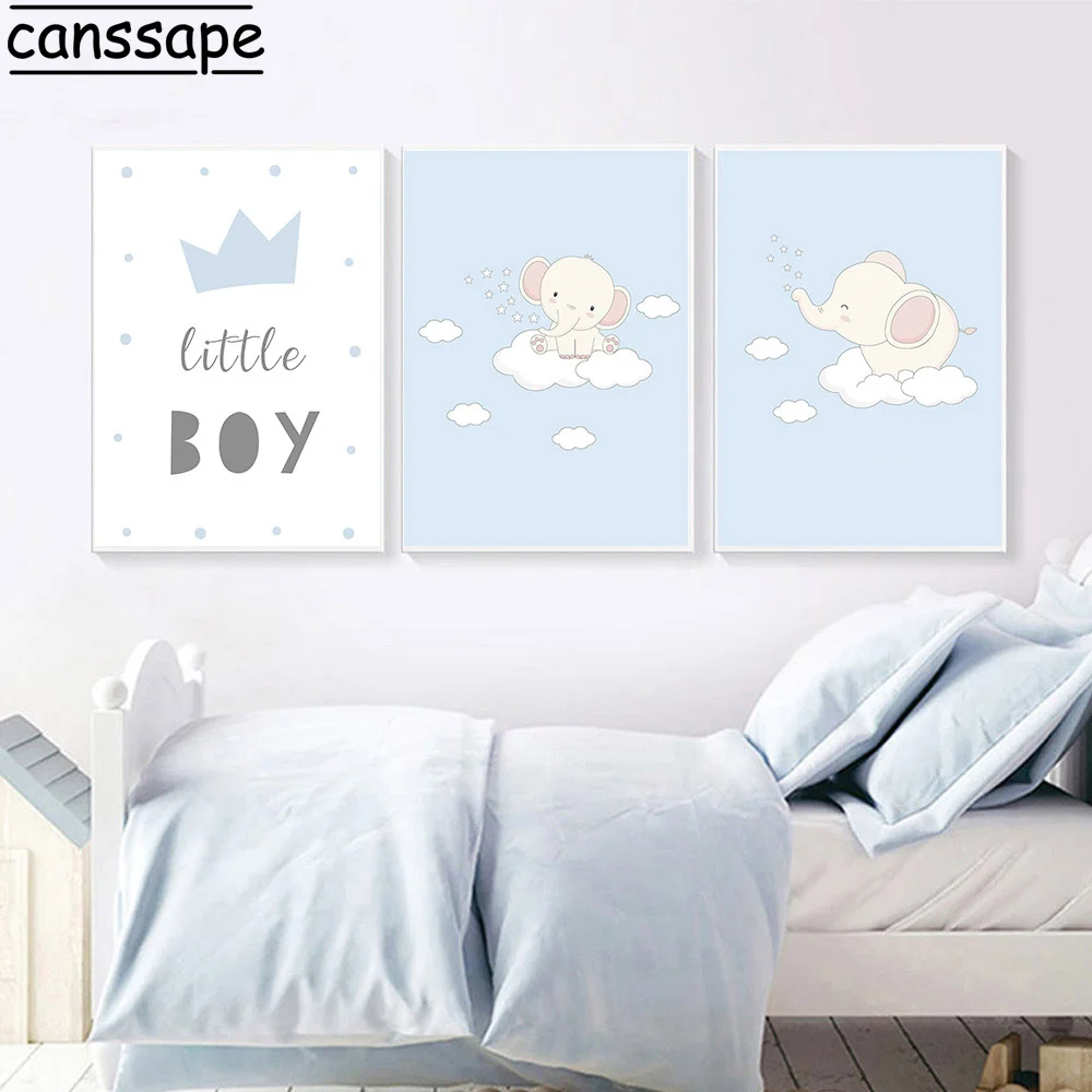 Настенная картина со слоном на холсте для детской Художественная печать постер с