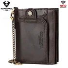 Мужской бумажник из натуральной воловьей кожи, короткий вместительный кошелек на молнии, брендовый дизайнерский бумажник высокого качества