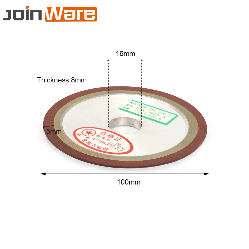

4" Resin Diamond Grinding Wheel Grinding Disc Abrasive Power Tools for Milling Cutter Grinder Bore 13/16/18/20/25mm 150 Grit