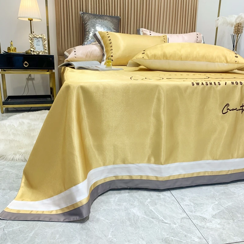 2020 новые продукты чистый цвет вышитый лед Шелковый коврик покрывало простыня