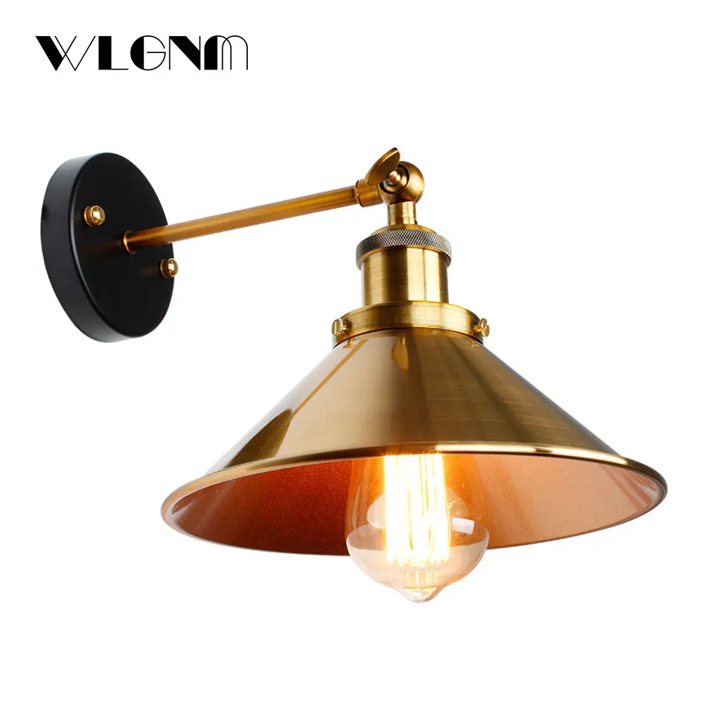

Vintage Loft Led Wall Lamp For Home Industrial Decor Retro Bathroom Lighting Iron Lampshade E27 Edison wall Light Fixtures
