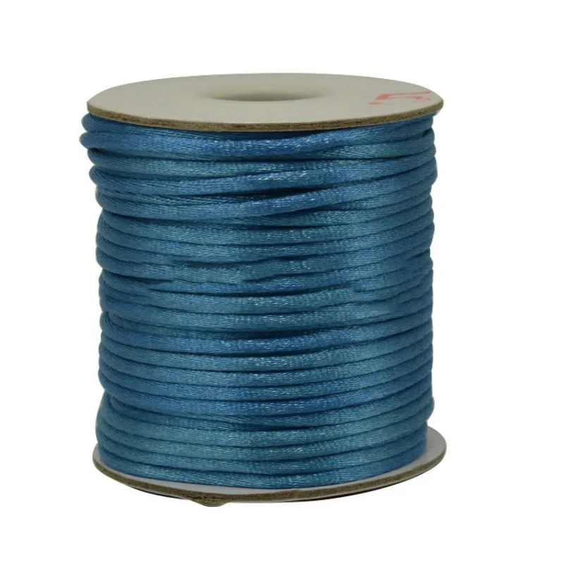 35 м/рулон 2 мм нейлоновый шнур плетеный макраме Шелковый Атласный для