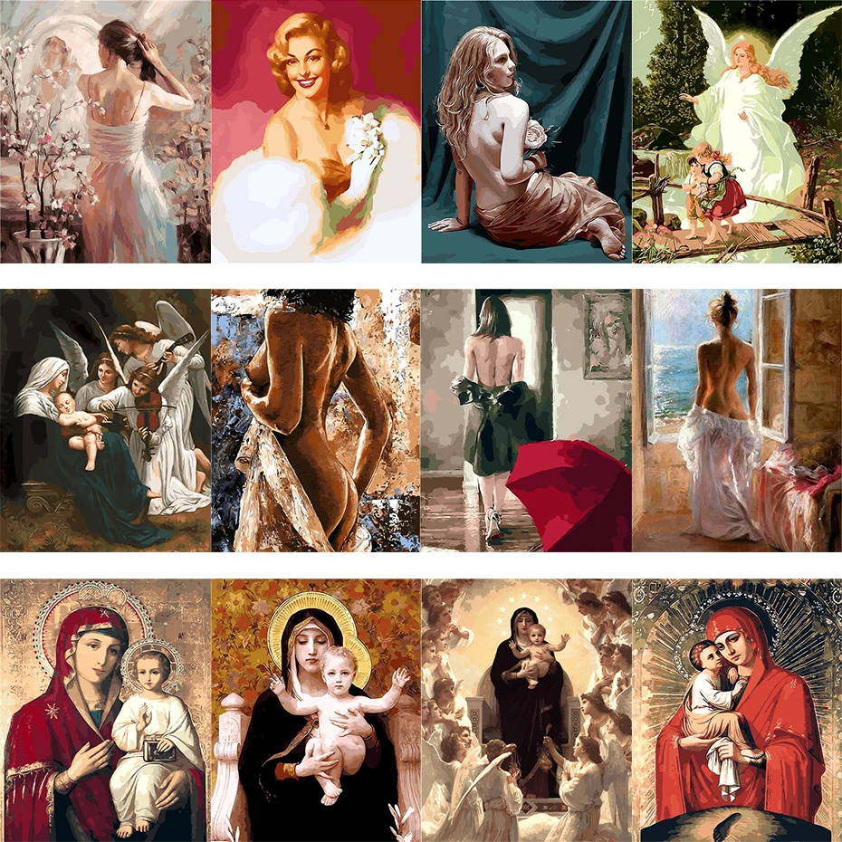 AMTMBS мать Божия Mary Abednego богиня Сделай Сам Картина маслом картины по номеру рисунок