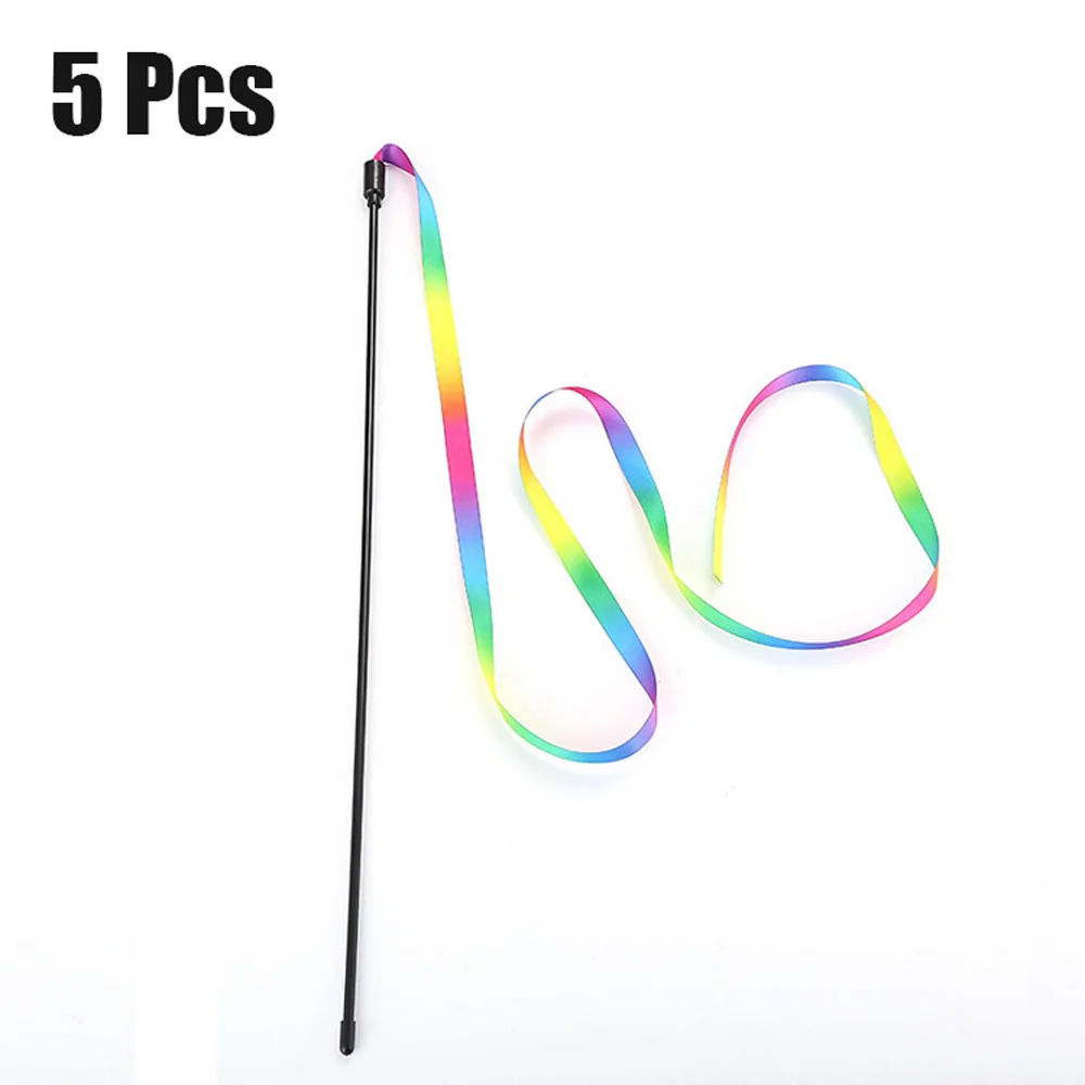 

1 Set Cat Toys Cute Funny Colorful Rod Teaser Wand Plastic Pet Toys for Cats Interactive Stick Cat Supplies