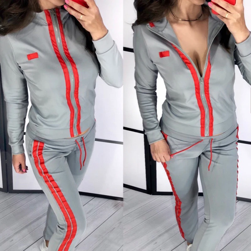 Женский спортивный костюм Loozykit Осенний сексуальный комплект из двух предметов