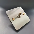 Настенный выключатель света, 1-4 канала, из нержавеющей стали, основная цветная матовая панель, золотой рычаг и винты, розетка европейского стандарта