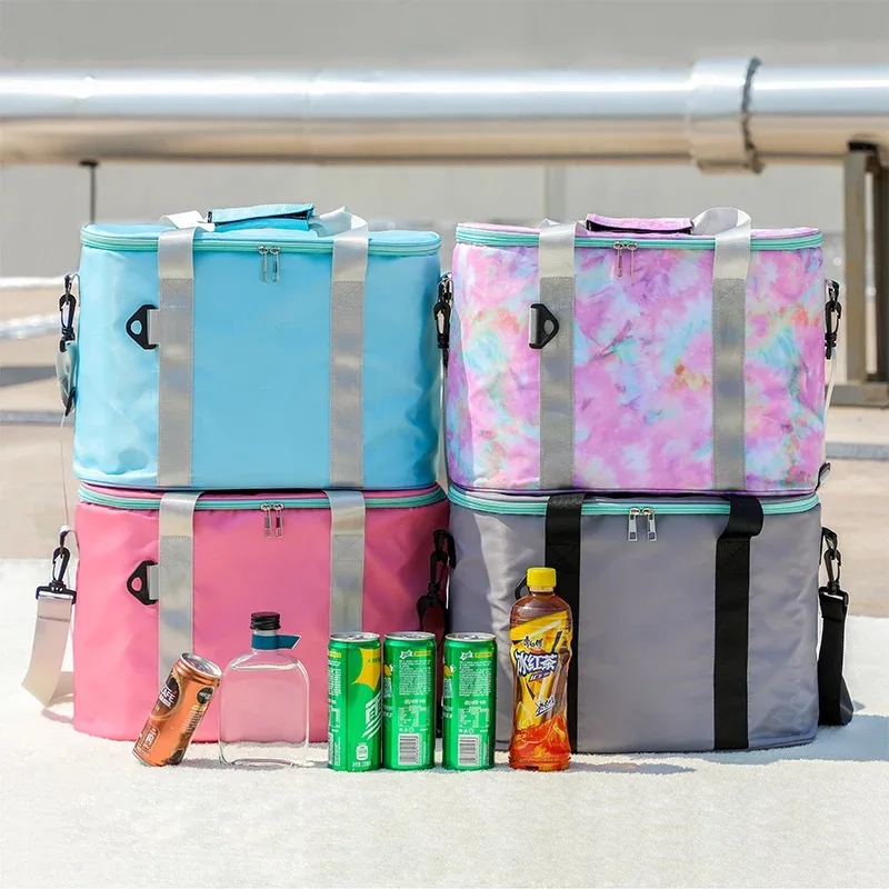 

Large Capacity Insulated Cooler Portable Lunch Bag Picnic Food Storage Bags Shoulder Tote Travel Handbag