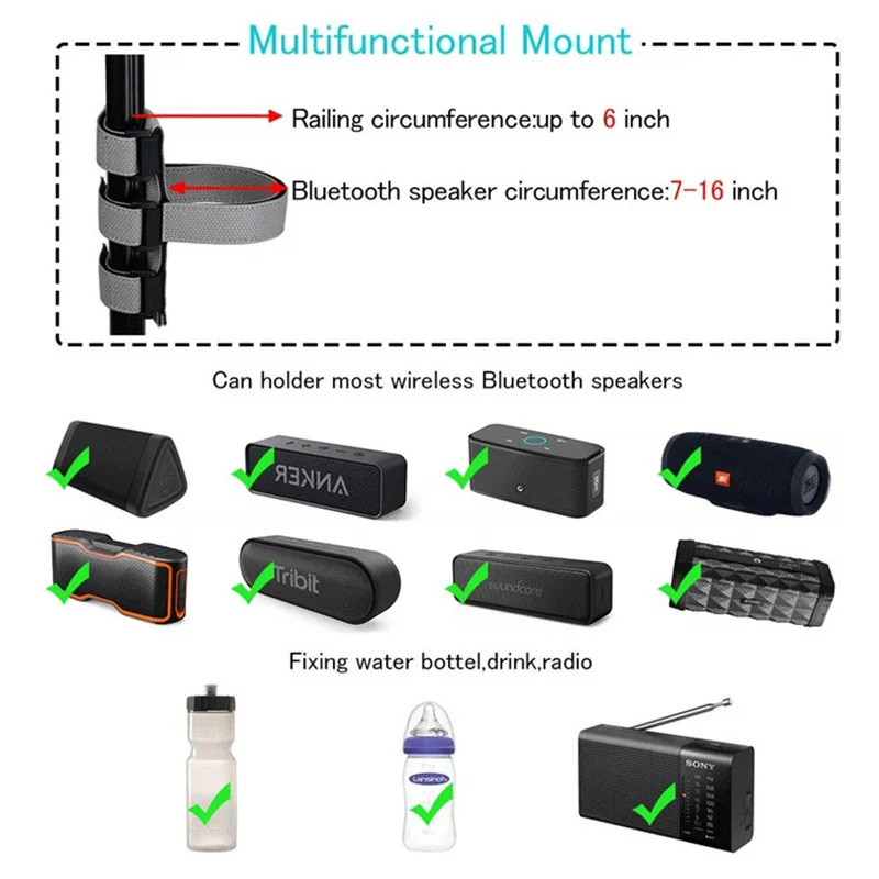 Многофункциональный регулируемый ремешок для Bluetooth-динамика и коляски гольфа |