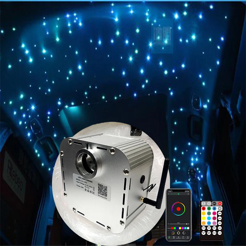 Twinkle Optic Fiber Lights lamp Star ceiling kit Bluetooth APP Control Starry Car roof LED Light Kid Room RGBW 32W WAPP new RF