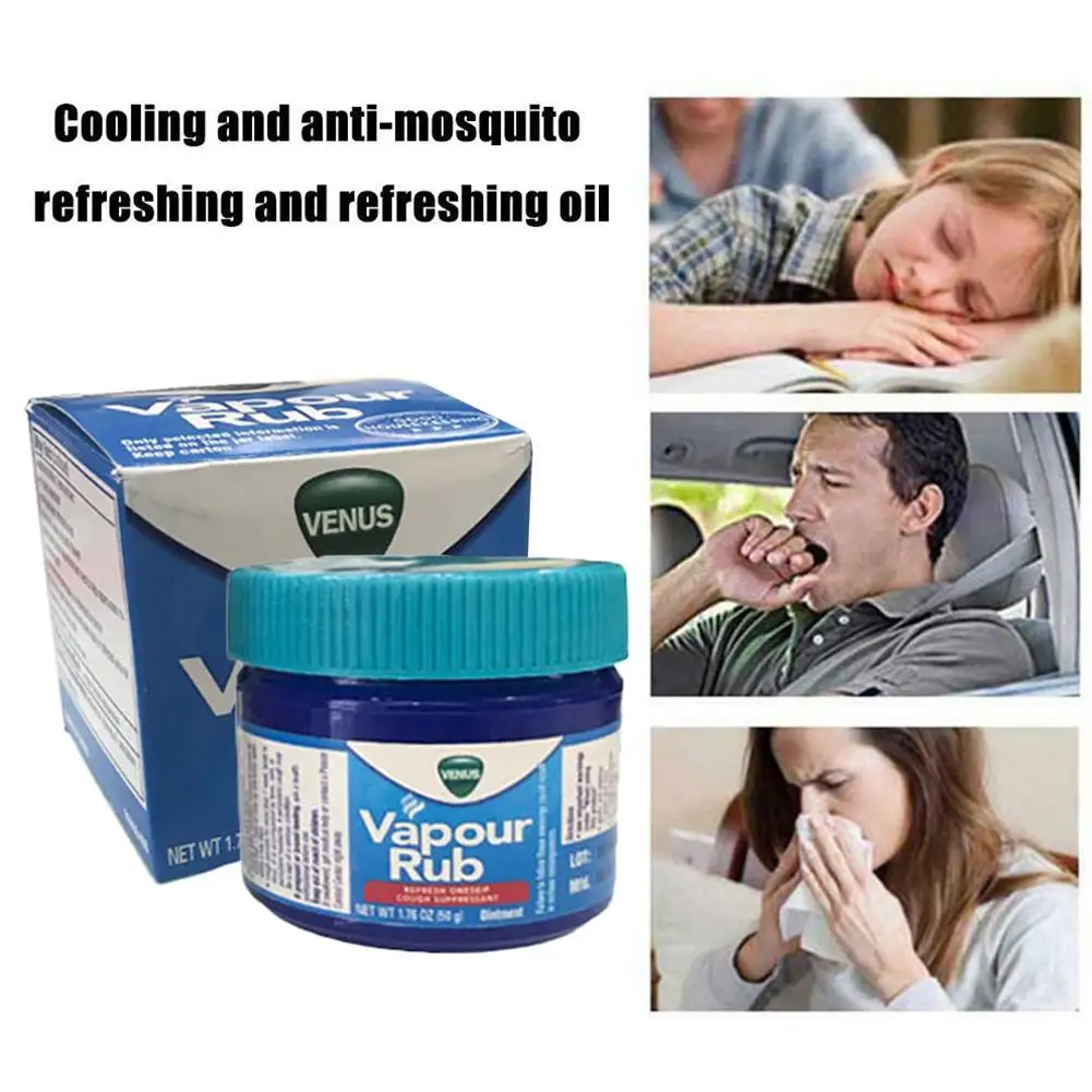 

Vapour Rub White Cooling Balm Herbal Cream Refresh Ointment Cold Headache Muscle Aches Pain Relieving Essential Oil 50G