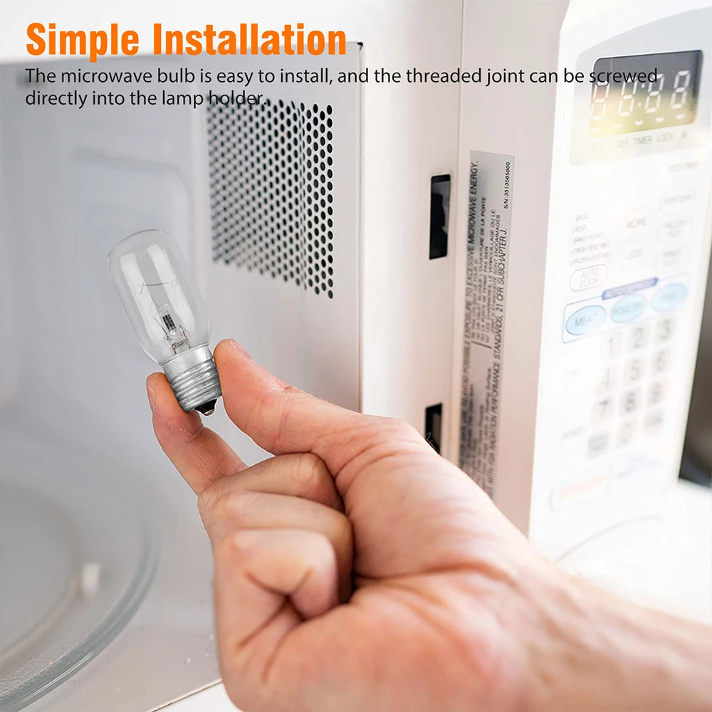 

2pcs E17 40W Microwave Light Bulb Lamp Spare Parts for Microwave Oven Accessories 110-125V