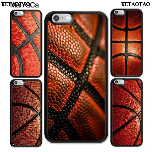 Баскетбольный Текстурированный чехол KETAOTAO для iPhone 4S 5C 5S 6S 7 8 Plus X XR XS MAX Samsung черный