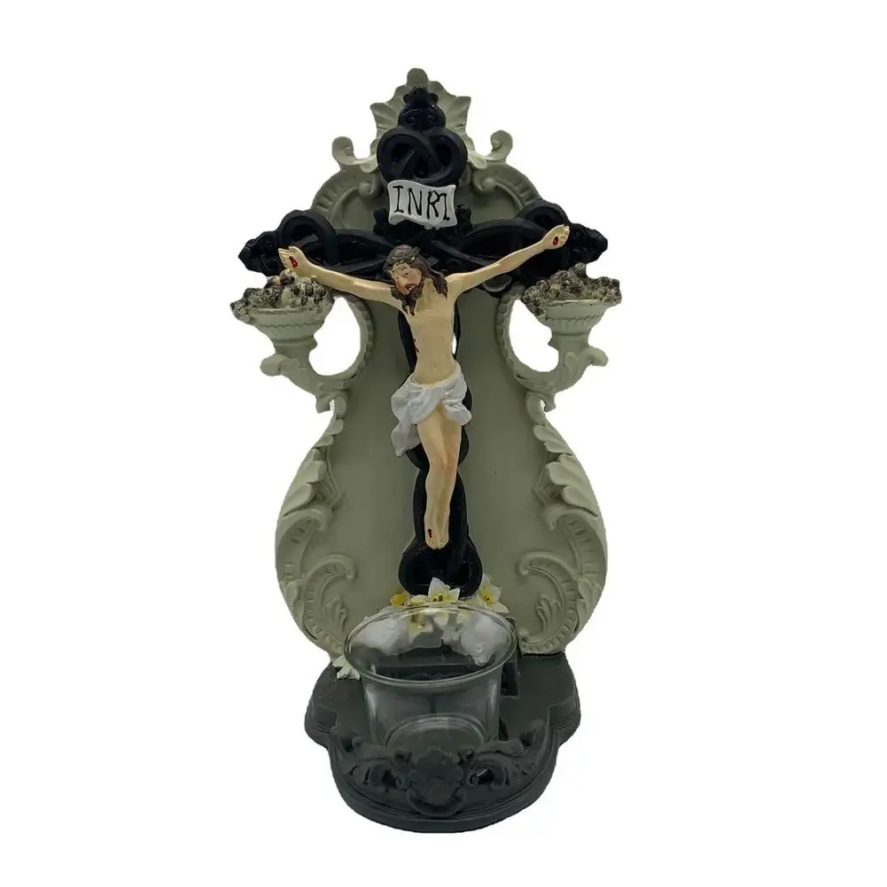 

Стоячий распятильник, католический Иисус на кресте, статуя для стола или домашнего алтаря, Классическая фигурка распятия для рождественско...